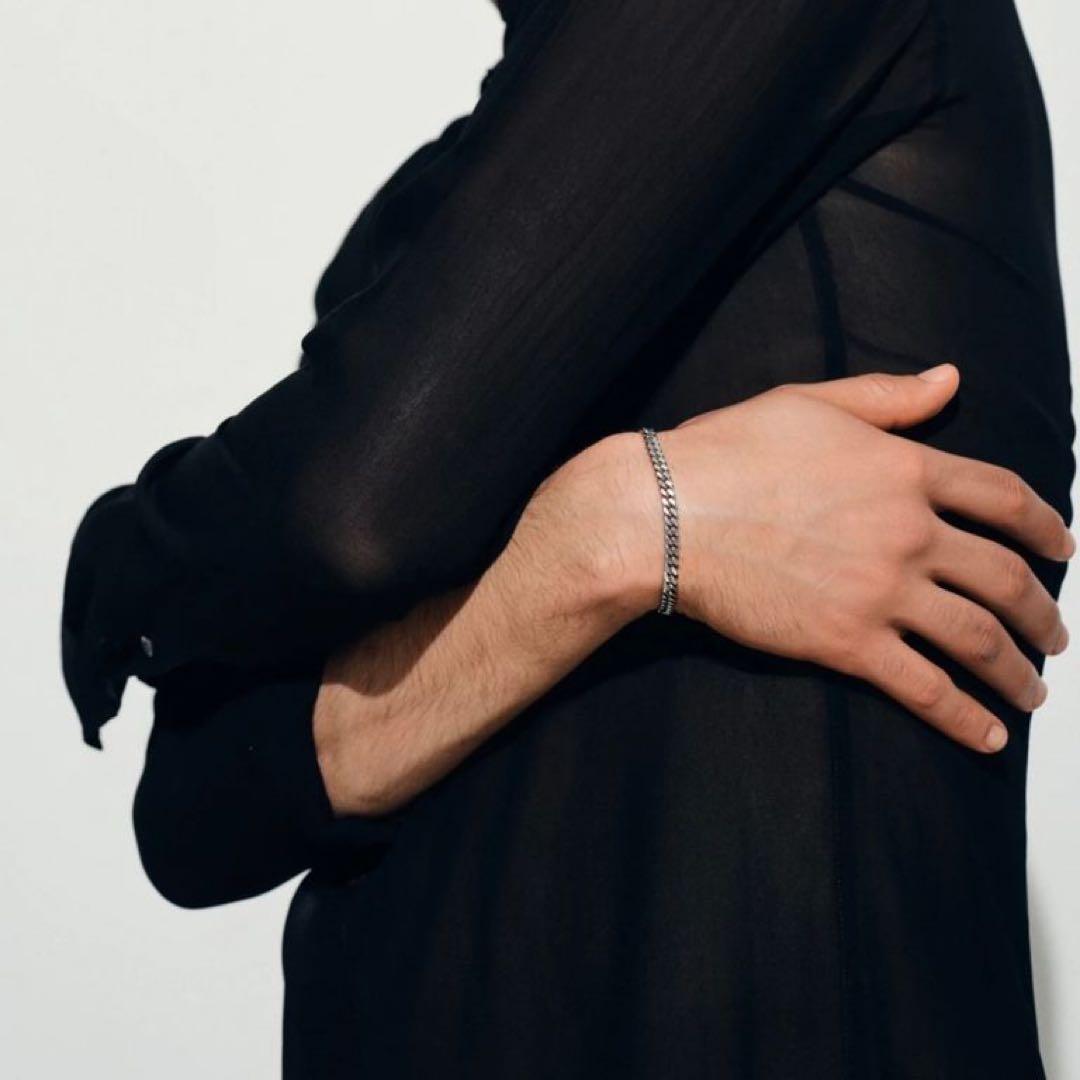 【未使用】トムウッド/ブレスレット/カーブチェーン/Lサイズ/7.7インチ