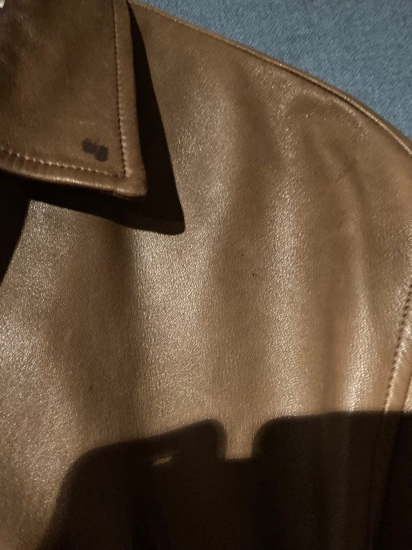 ラルフローレン　90s レザー　スイングトップ　ブラウン M