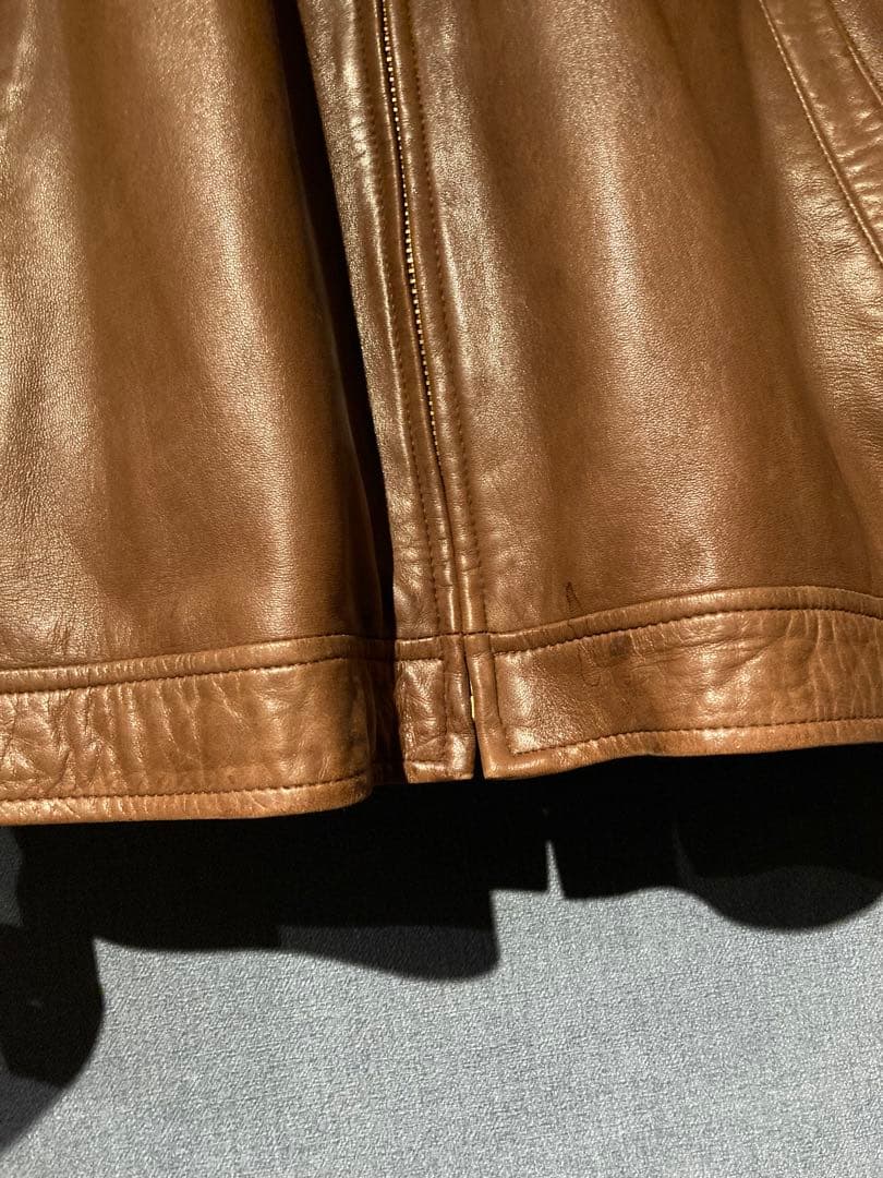 ラルフローレン　90s レザー　スイングトップ　ブラウン M