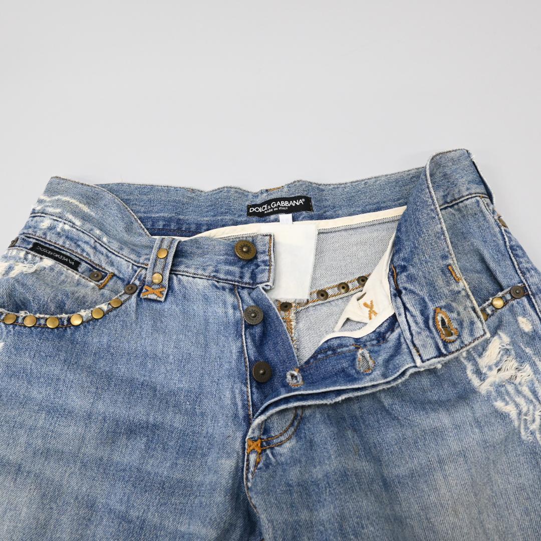 ■ DOLCE&GABBANA スタッズ Y2K 虎刺繍 ジーンズ 48286*