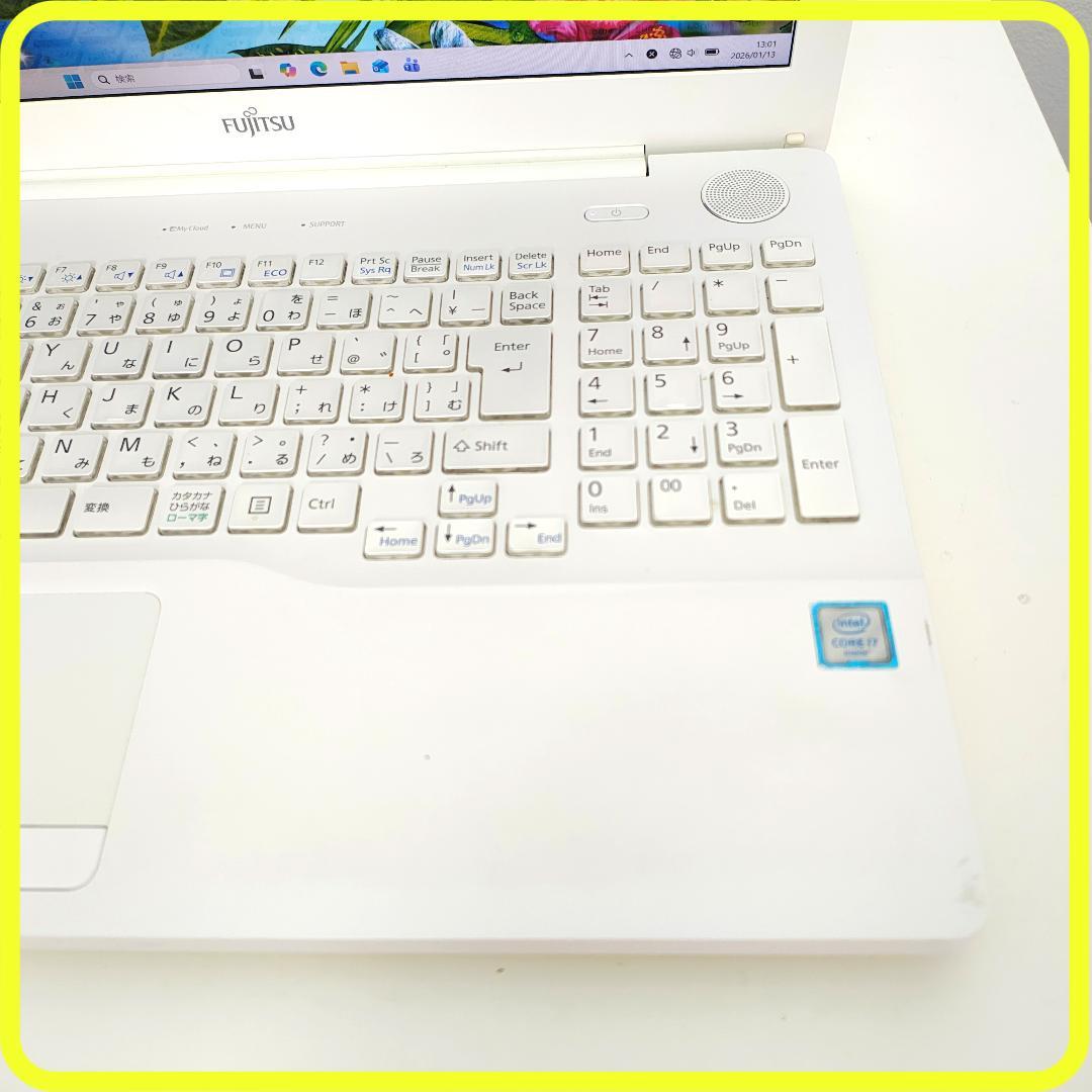 白　第6世代　i7　新品SSD512⭐️windows11ノートパソコン　793