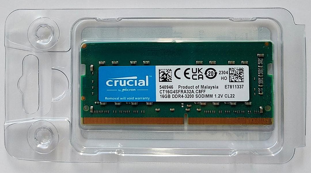 crucial DDR4-3200 SODIMM 16GB 新品未使用