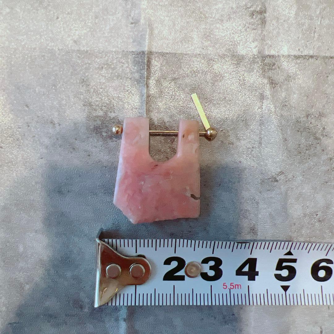 monaka ロックピアス ピンクオパール k18