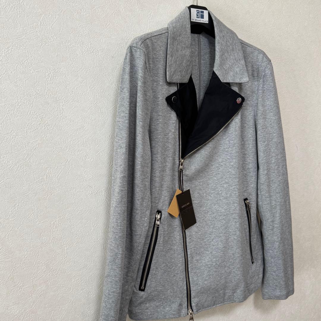 COMME CA MENコンパクト ポンチ ライダース メンズ ジャケット L