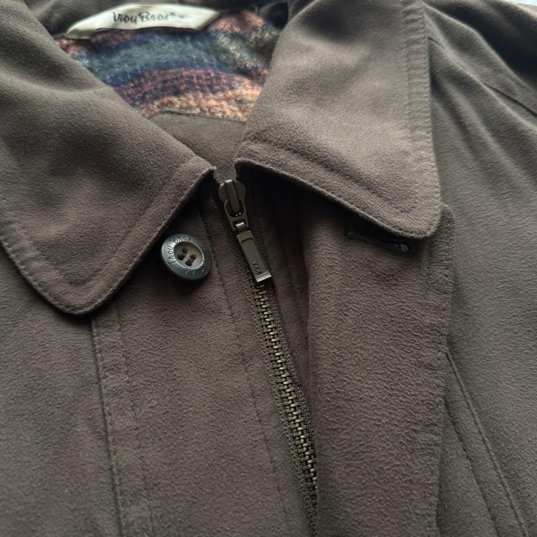 Troy Bros 短丈　スエード調　スウィングトップ　ハリントン　中綿入り