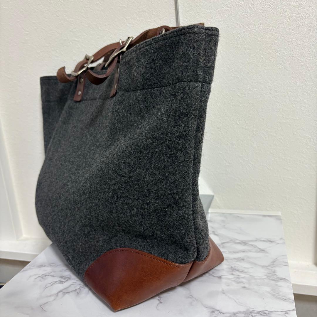 コムデギャルソンオム トートバッグ A4収納 ウール　レザー 肩掛け アーカイブ