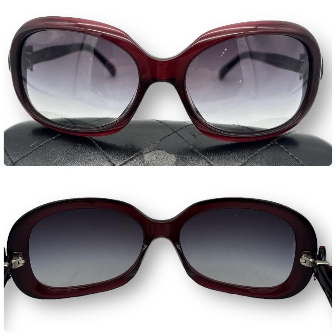 【美品】CHANEL サングラス　リボン ボルドー ケース 箱無し値下げ品