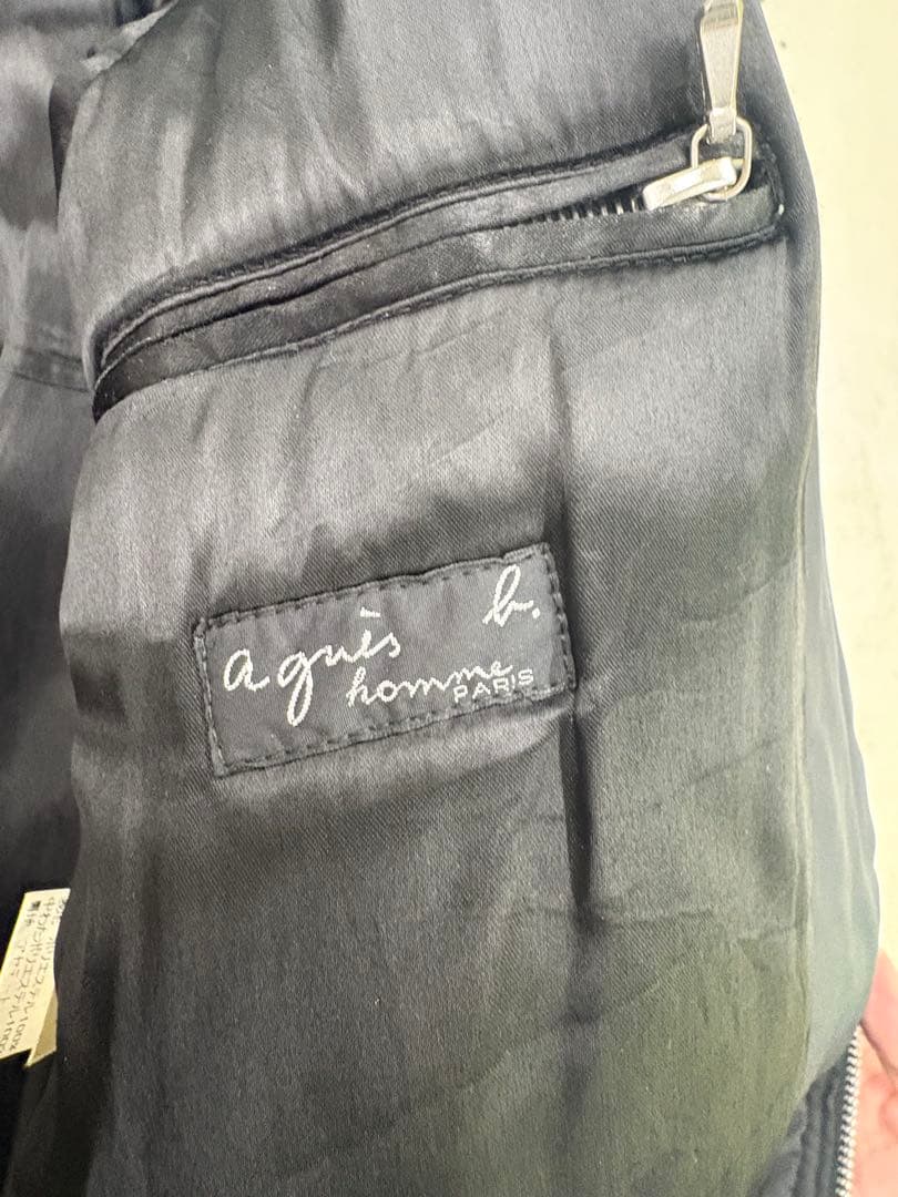 希少フランス製 アニエスベーオム ハの字 ジップ 中綿 ジャケット ブルゾン