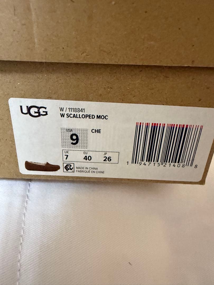 UGG W SCALLOPED MOC 9 CHE★キャメル新品26センチ