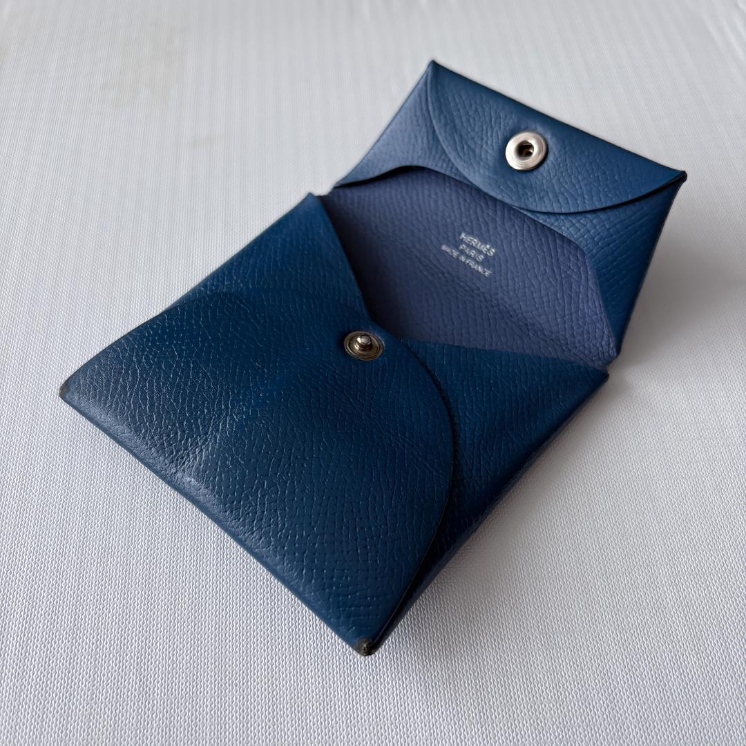 状態良好『エルメス』バスティア ヴォーエプソン 青 ダークブルー ケース