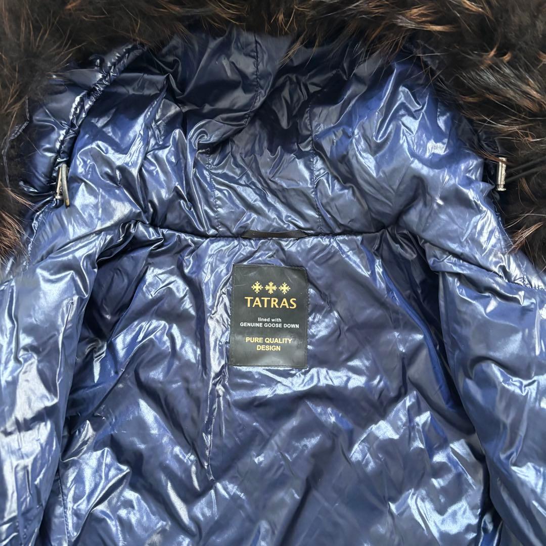 ぱどのん　タトラス ダウンコート 紺　02 Ｍ　ラクーンファー　ベルト