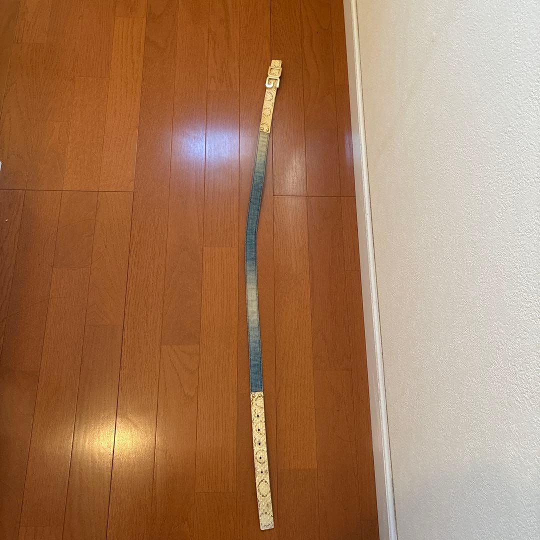 D&G 蛇柄 デニム ベルト85㎝