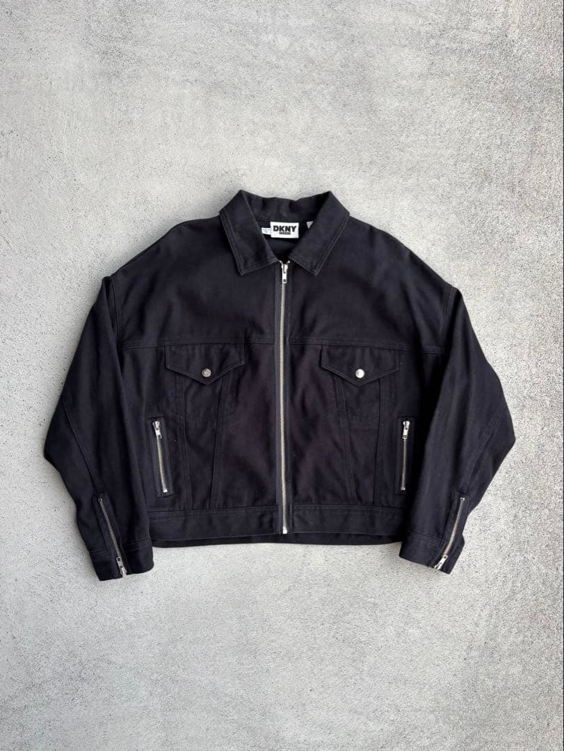 DKNY ダナキャラン 古着 90s 短丈コットンブルゾン アーカイブ S 黒