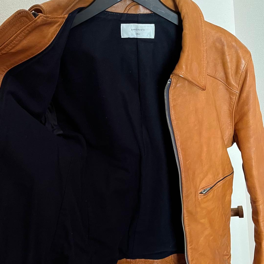【希少❗️良品】 SANDINISTA ブラウン レザージャケット L