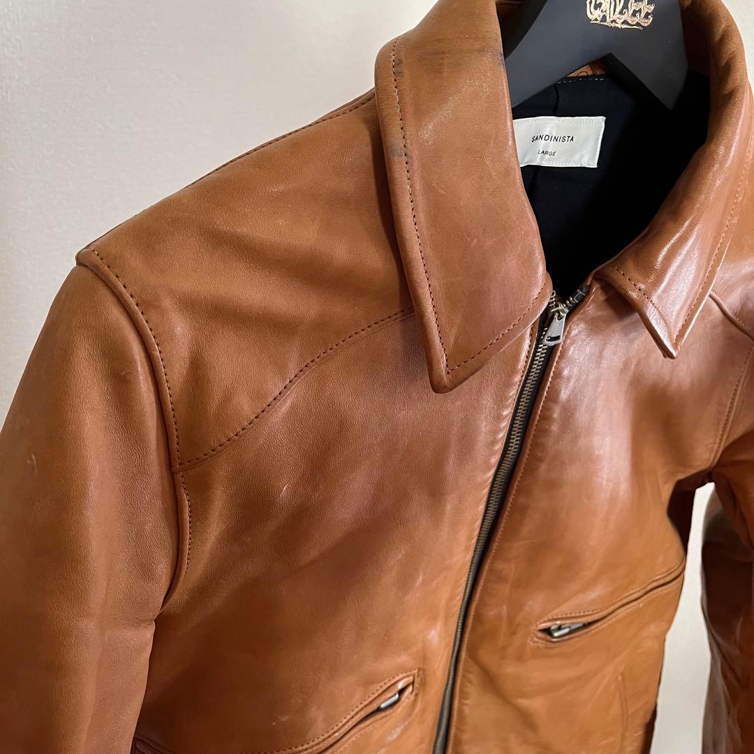 【希少❗️良品】 SANDINISTA ブラウン レザージャケット L