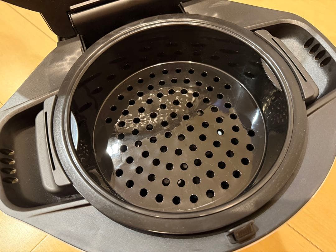 【美品】 HEALSiO 水なし自動調理鍋 KN-HW16G-W 1.6L