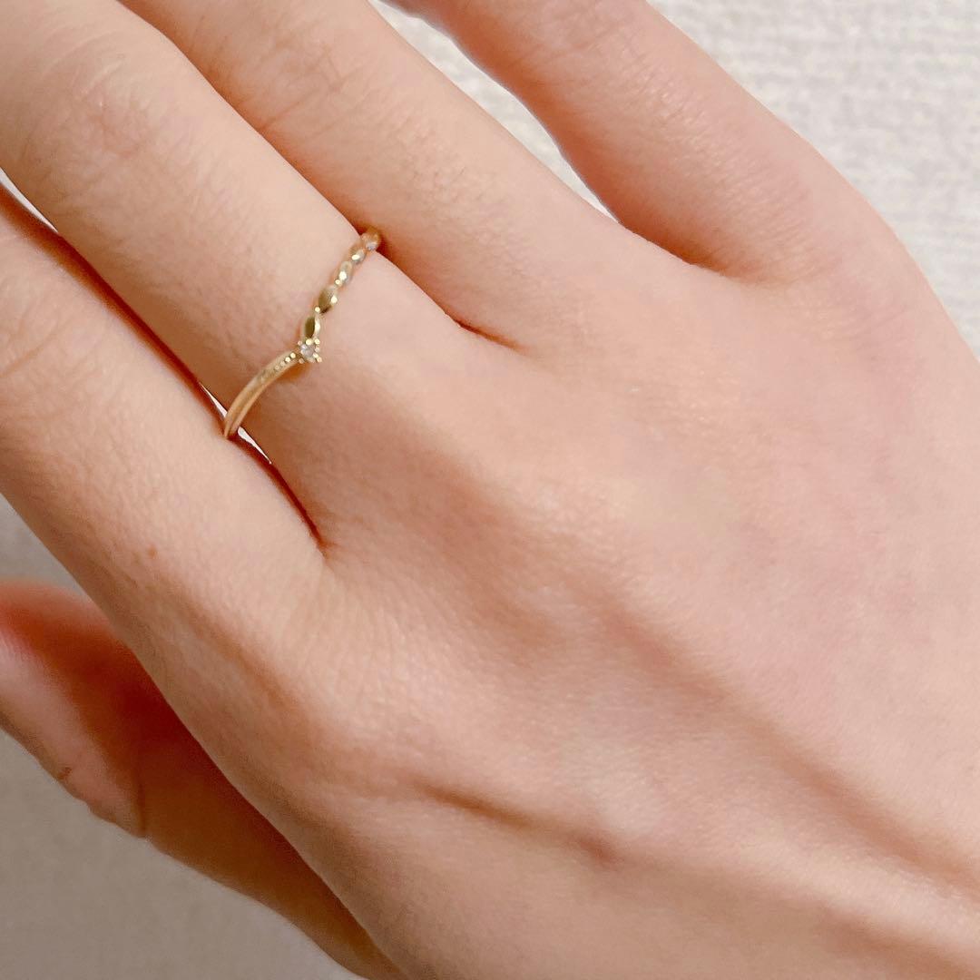 アガット　K10ダイヤモンドリング　13号