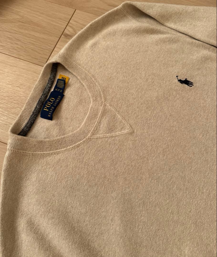ラルフローレン　ポロ　コットン　ニット　ベージュ