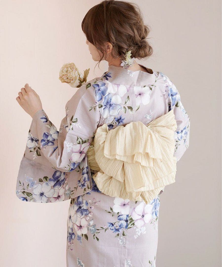 dita 浴衣 ecru pink flower