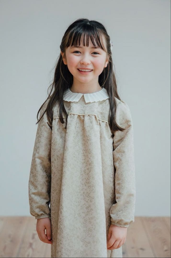 ワンピース june little closet Petal beige flower