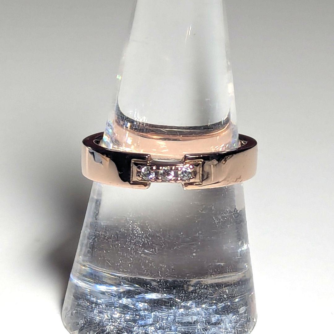 ete エテ リング 13号 SV925 ジルコニア ピンクゴールド