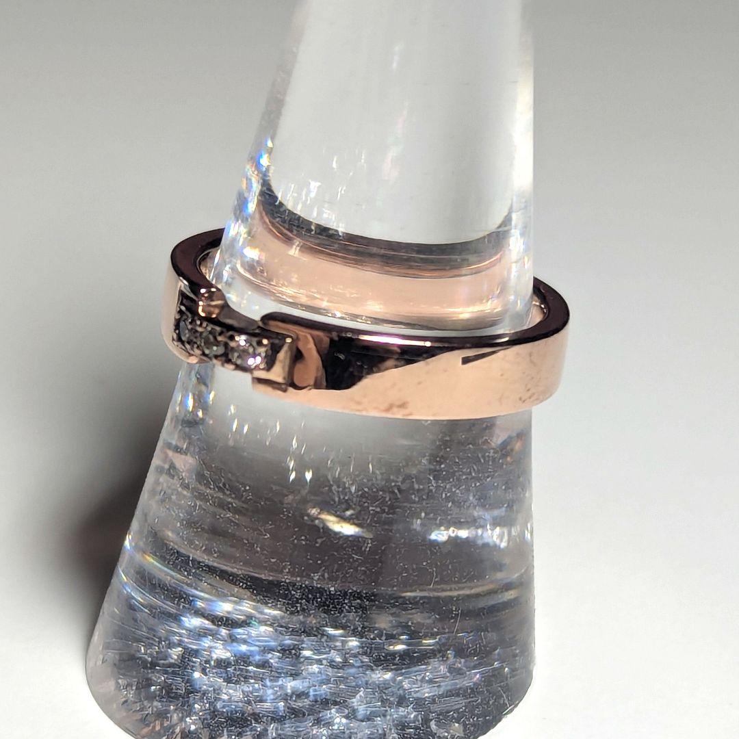 ete エテ リング 13号 SV925 ジルコニア ピンクゴールド