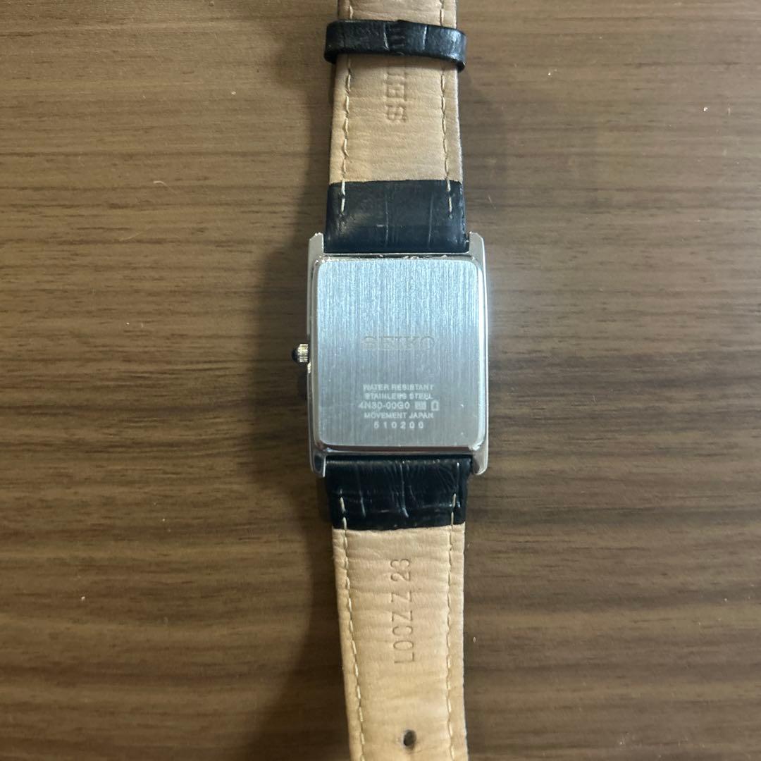 ジャンク品　SEIKO クォーツ時計 ブラック レザー
