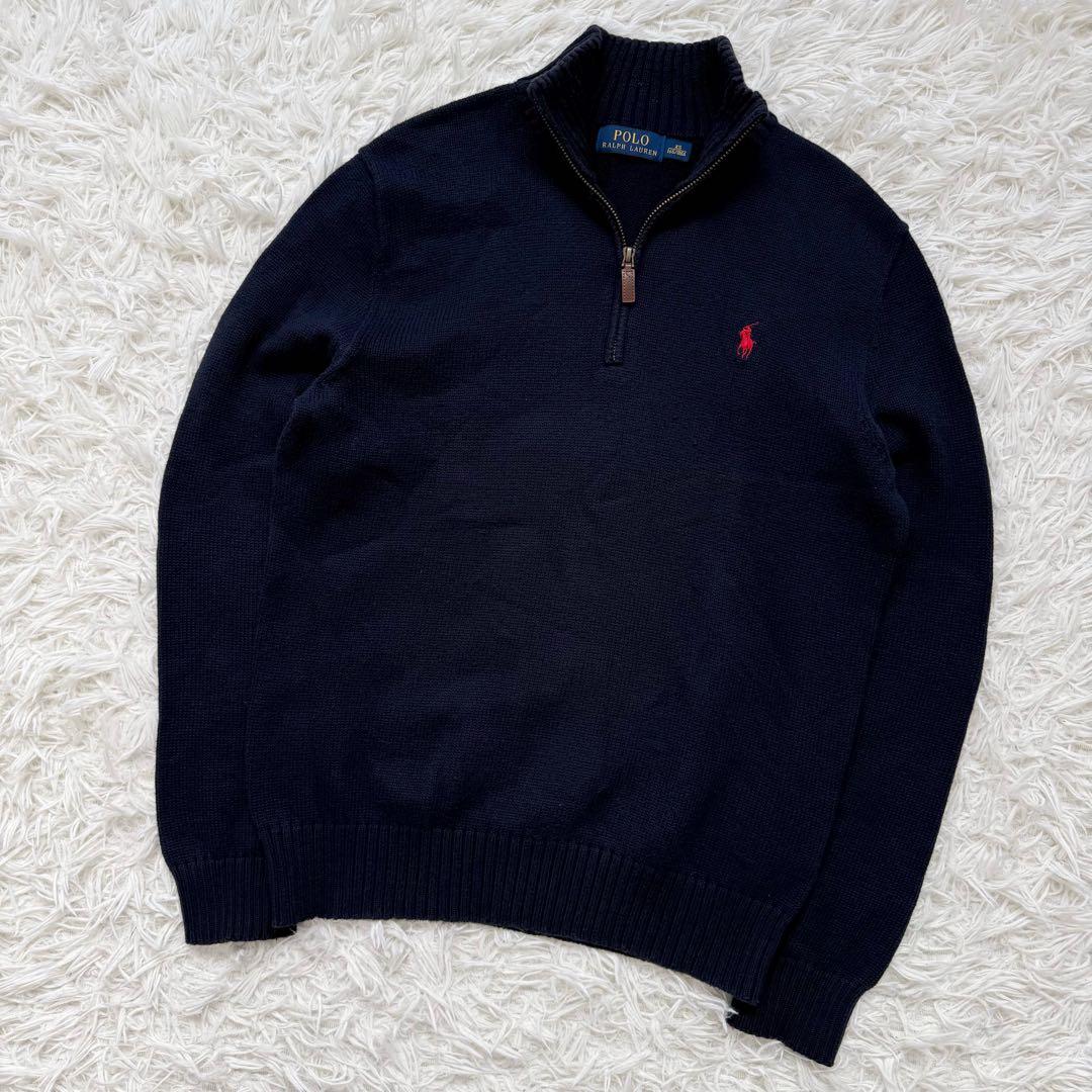 現行タグ⭐︎POLO RALPH LAUREN ハーフジップニット ネイビー XS