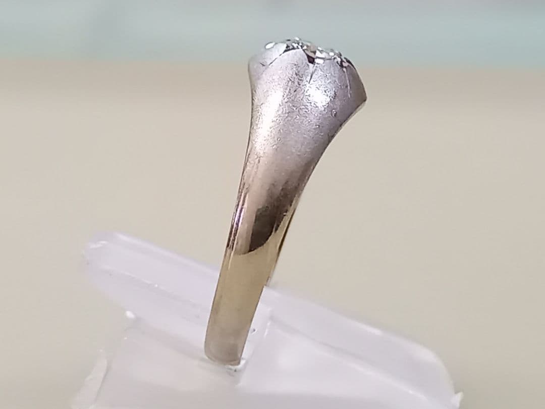 指輪　Pt900　月型甲丸　ダイヤ　0.17ct　リング　プラチナ　男女兼用