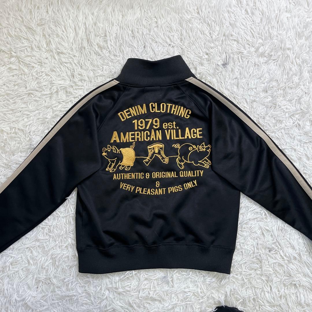 【美品】スタジオ　タルチザン　トラックジャケット　ナイロン　刺繍　ゴールド　S