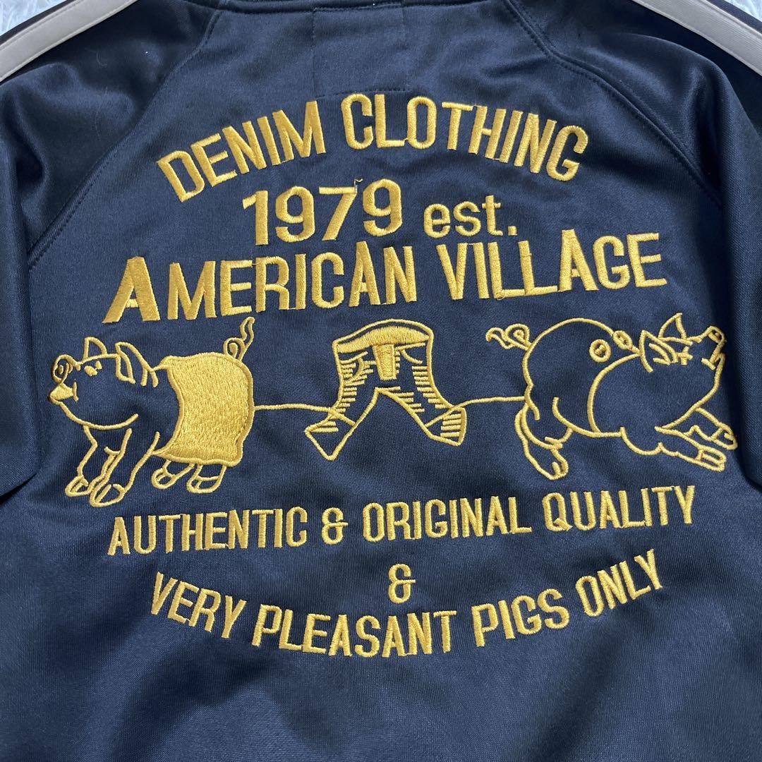 【美品】スタジオ　タルチザン　トラックジャケット　ナイロン　刺繍　ゴールド　S