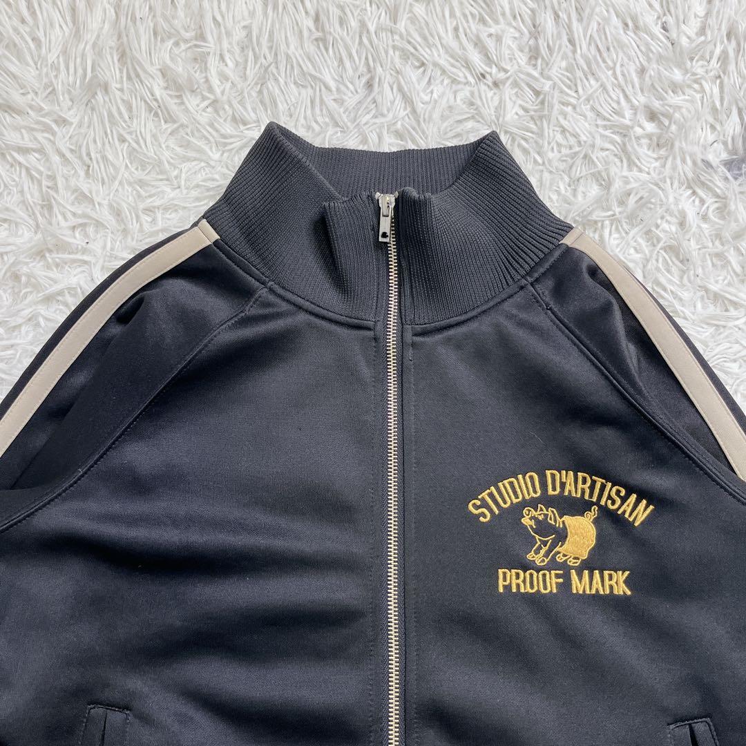 【美品】スタジオ　タルチザン　トラックジャケット　ナイロン　刺繍　ゴールド　S