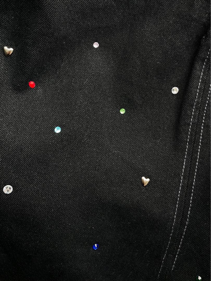 [L.B CANDY STOCK]バリエーションビジューデニムパンツ