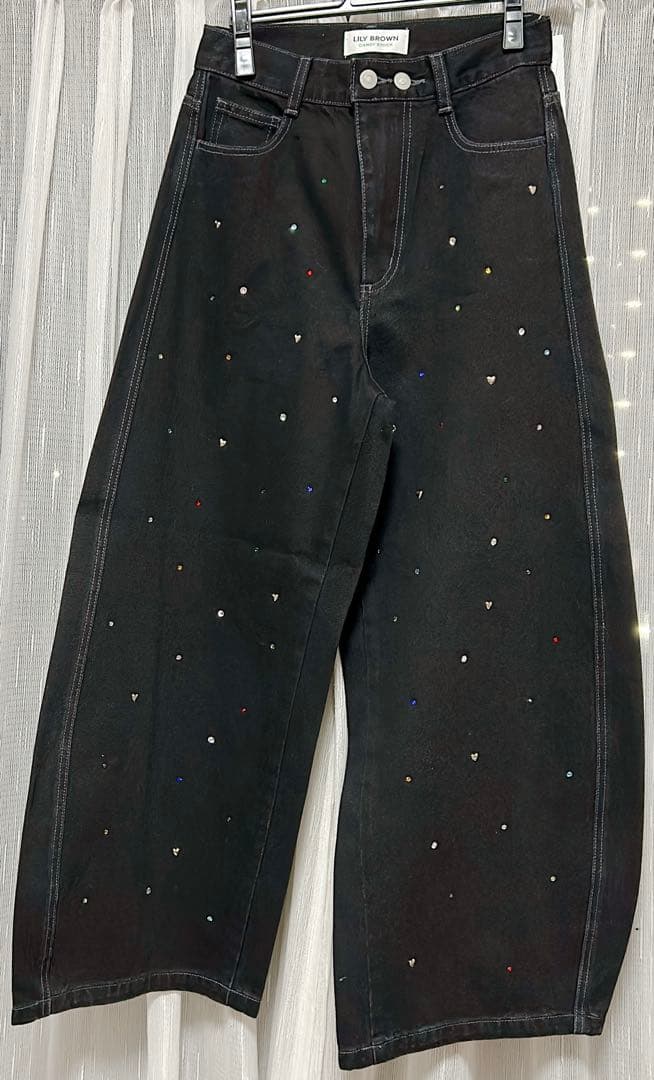 [L.B CANDY STOCK]バリエーションビジューデニムパンツ