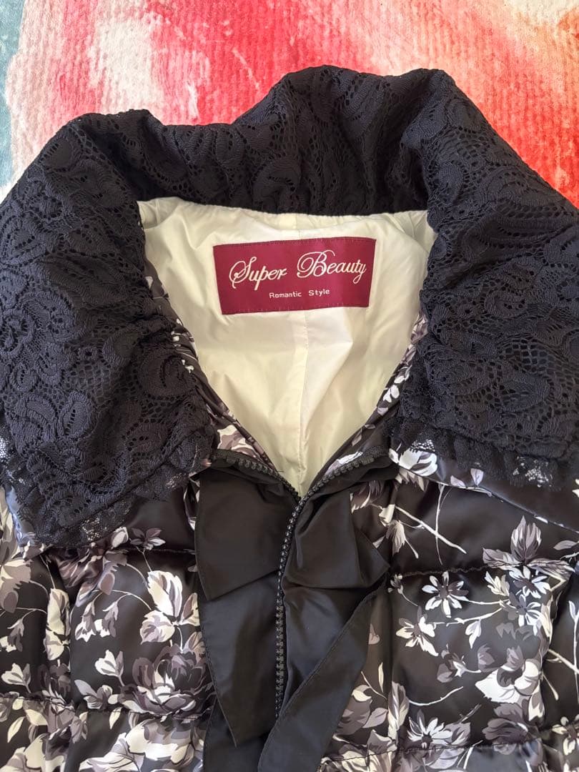スーパービューティー Super Beauty 42 花柄 ダウンジャケット