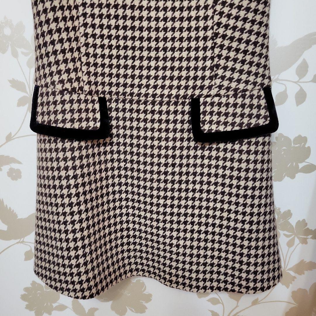 sheller シェリエ　ベロアパイピングミニドレス　美品