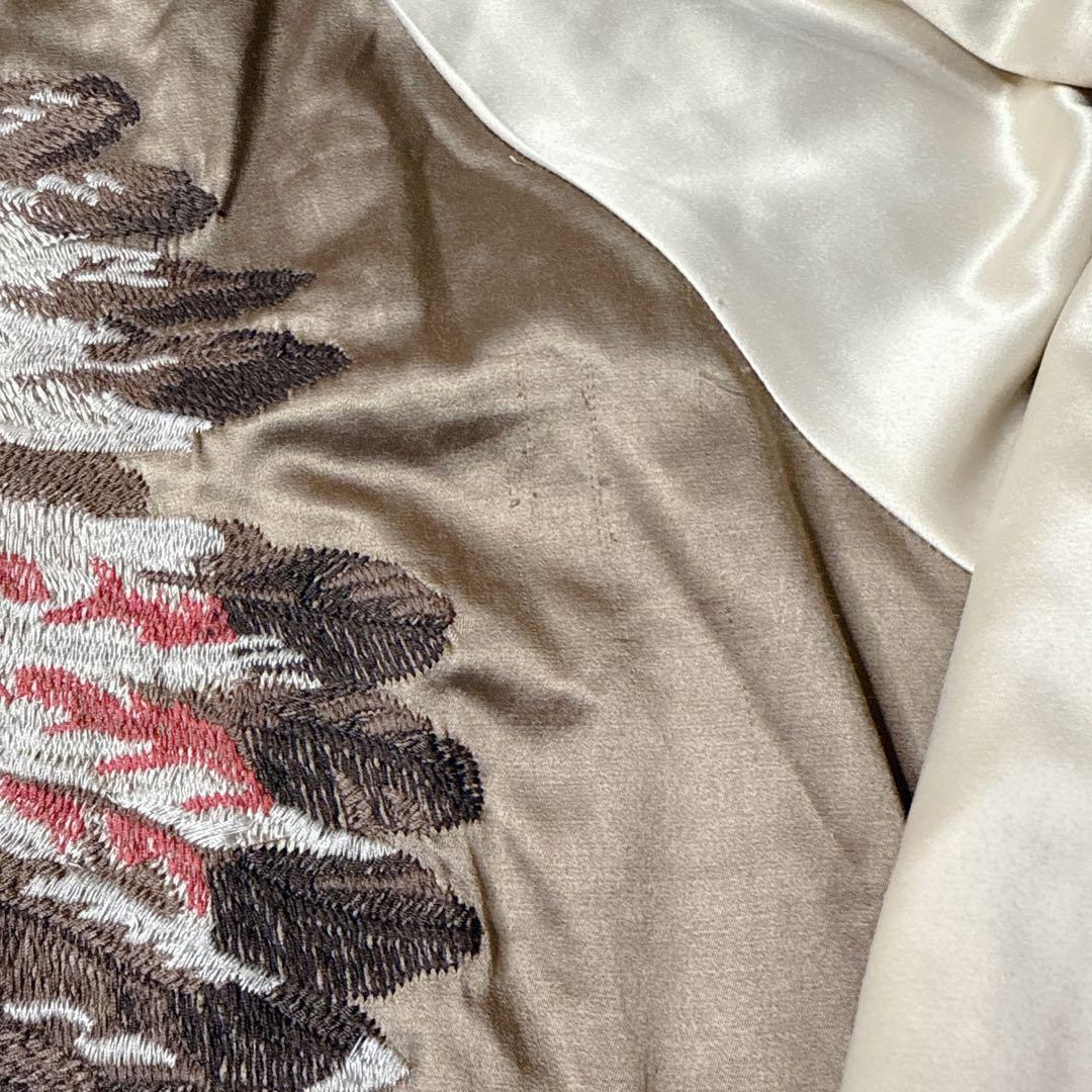 goaスカジャン 刺繍　ブラウン