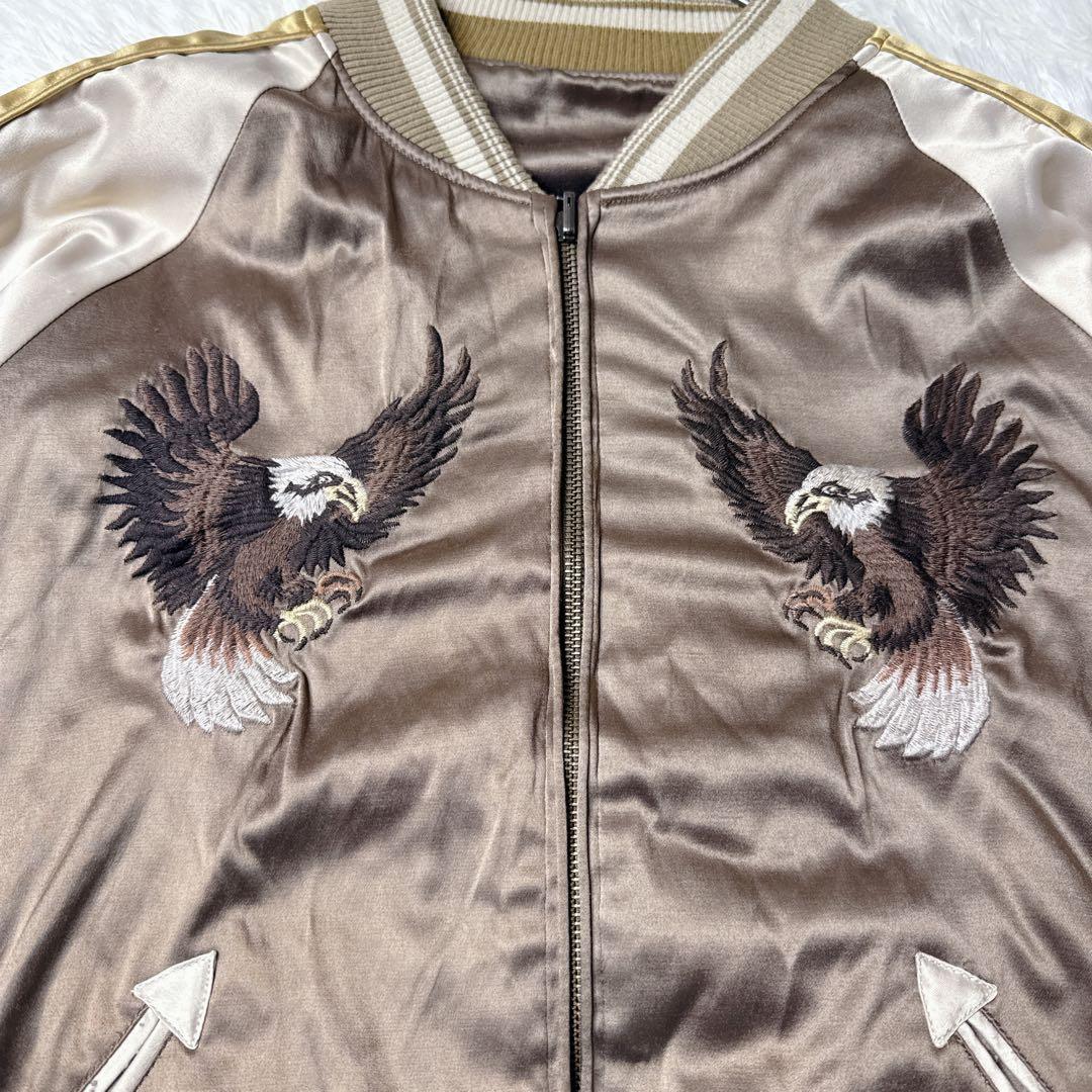 goaスカジャン 刺繍　ブラウン