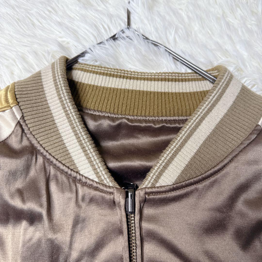 goaスカジャン 刺繍　ブラウン