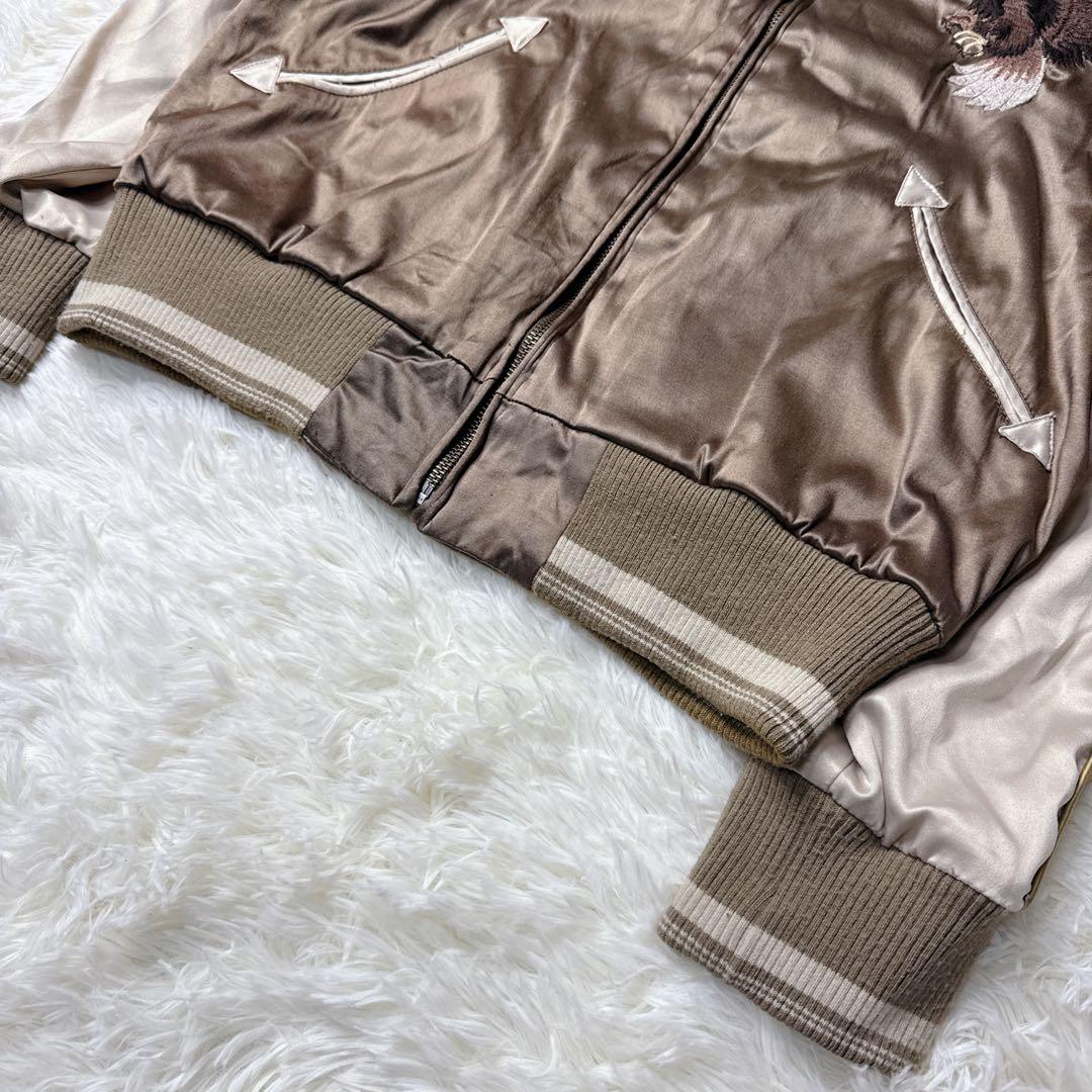 goaスカジャン 刺繍　ブラウン