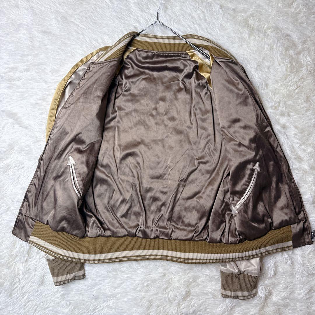 goaスカジャン 刺繍　ブラウン