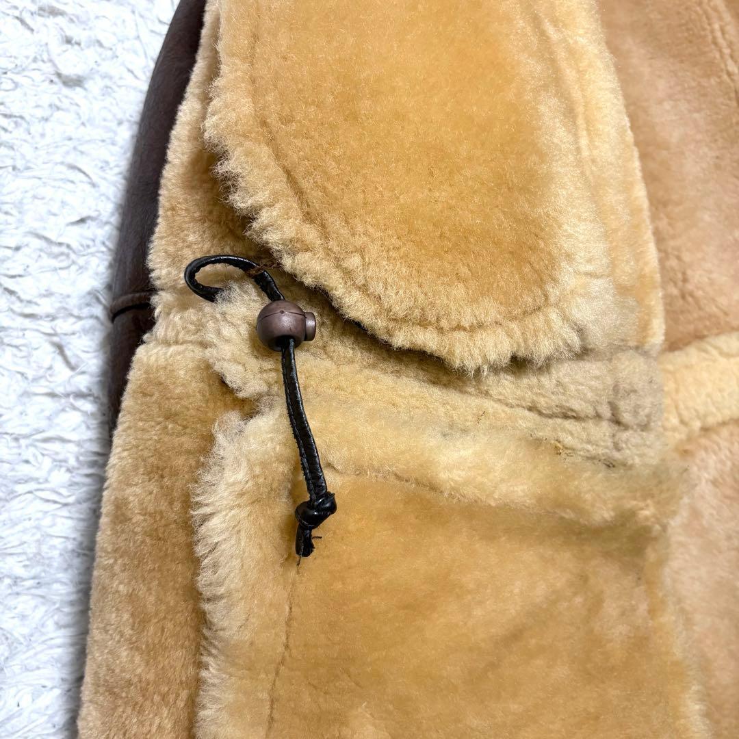 【美品】アラスカンコート　ムートンジャケット　ファー付き　本革羊革　Lサイズ