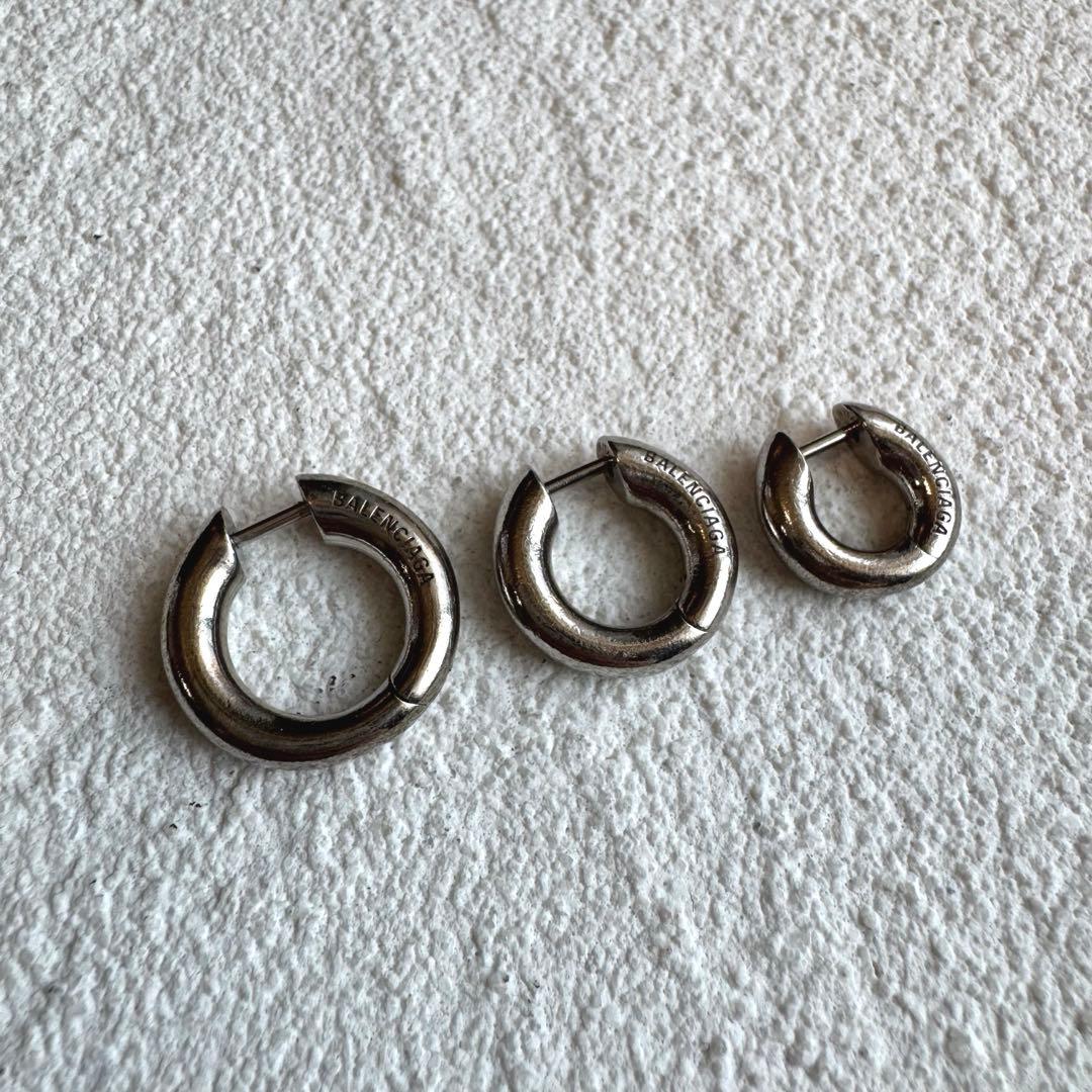 BALENCIAGA バレンシアガ sharp ピアス 3点セット シルバー