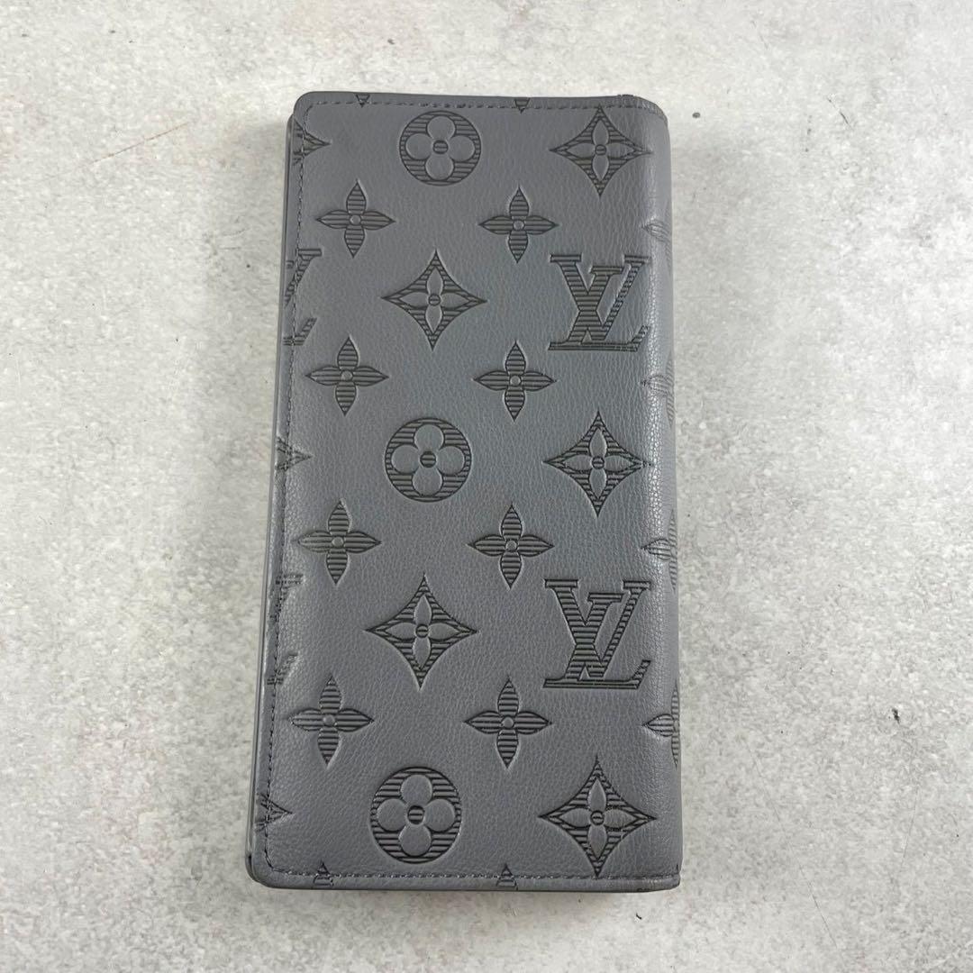 【美品】ルイヴィトン 長財布 モノグラムシャドウ ブラザ レザー トリヨン