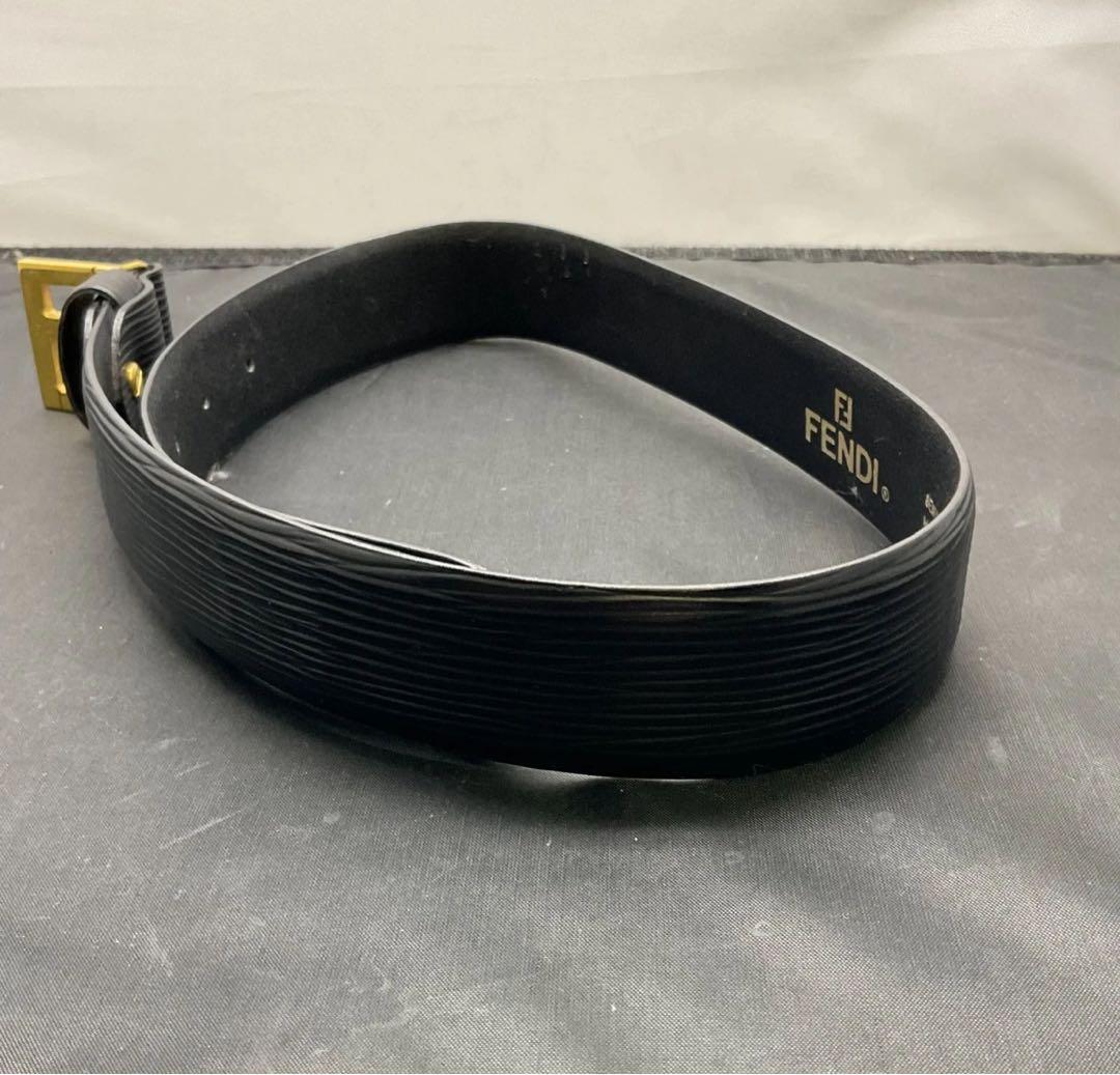 FENDI ブラックレザー ベルト