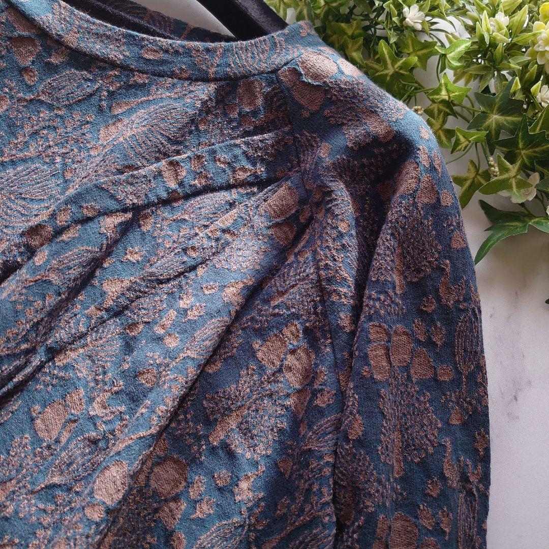 22AW イオコムイオ 刺繍 長袖セーター ニット クルーネック トップス 40