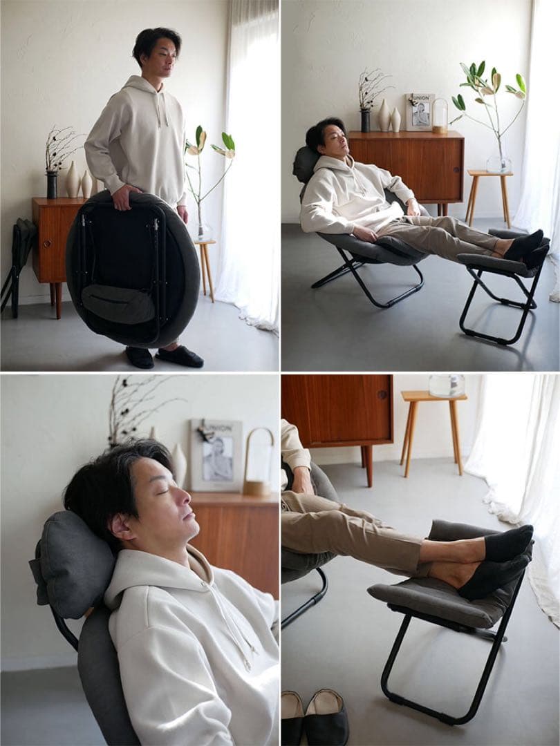 【Comore San】2way フォールディングチェア＆チェア用 オットマン