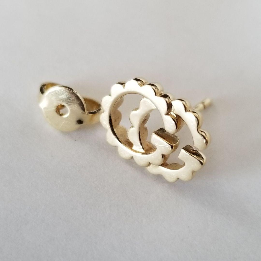 【片耳】18金 GUCCI ダブルG イエローゴールドスタッドピアス