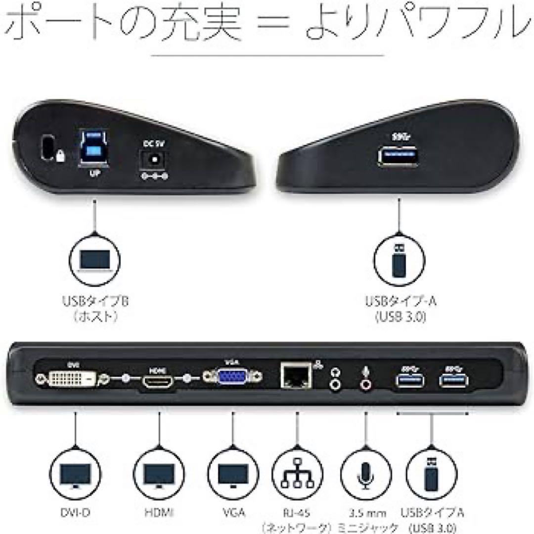 USB3.0接続ドッキングステーション デュアルモニタ対応