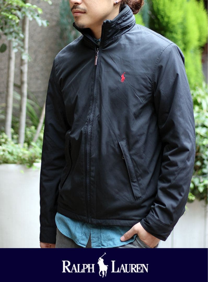 そ*う様 美品　訳アリ　ラルフローレン　ブルゾン　フリース　ナイロン　中綿　黒